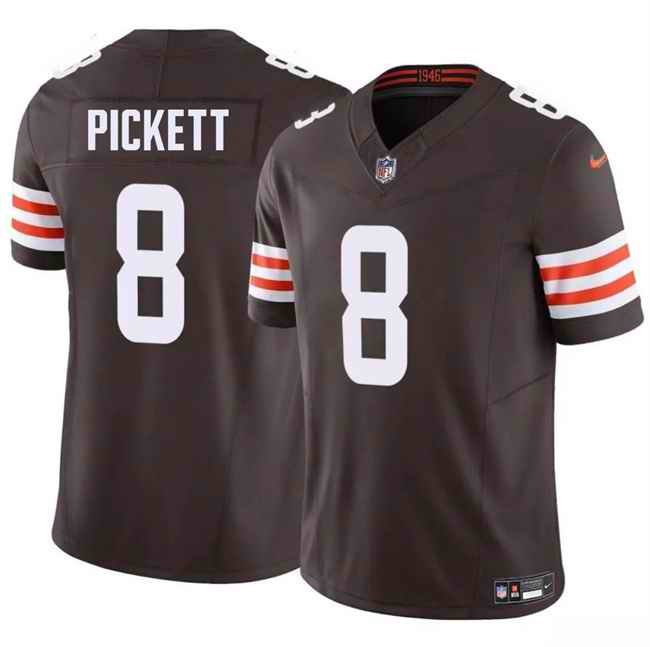 Men's Cleveland Browns #8 Kenny Pickett Brown 2025 F.U.S.E. Vapor Limited Stitched Football Jersey
